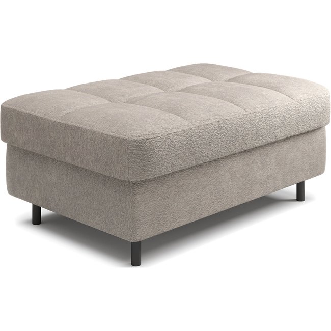 Bench with storage box Elgomsi Touch 18, textured velvet, beige, H45x72x104cm