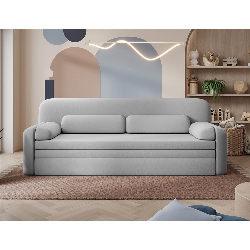 Sofa bed Elioss, sleeping function, Sola 4, grey, H87x89x236cm