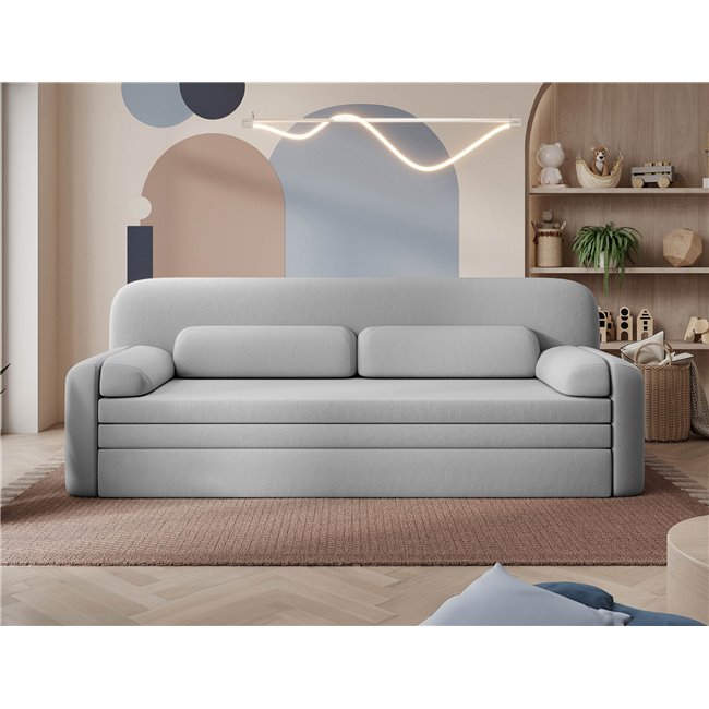 Sofa bed Elioss, sleeping function, Sola 4, grey, H87x89x236cm