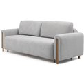 Sofa bed Elcadova Oak, sleeping function, Royal 04, bouclé, grey, H97x97x244cm