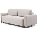 Sofa bed Elcadova Oak, sleeping function, Jarell 18, wavy velvet, beige, H97x97x244cm