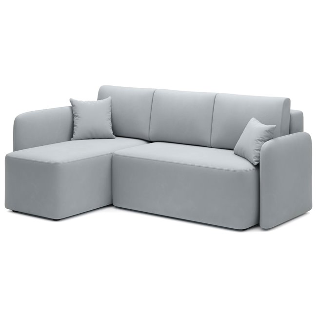 Corner sofa Elhandson L, sleeping function, Sola 4, grey, H89x150x206cm