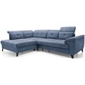 Corner sofa Elinferne L, sleeping function, Raquel 40, dark blue, H107x210x297cm