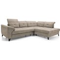 Corner sofa Elinferne R, sleeping function, Raquel 20, beige, H107x210x297cm