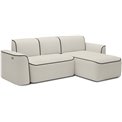 Corner sofa Elume R, sleeping function, Amore 01, Velvetmat 22, bouclé, beige, H88x190x287cm