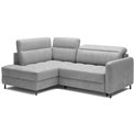 Угловой диван Elbare L, раздвижной, Nube 3, бархат, серый, H100x160x208см