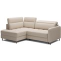 Corner sofa Elbare L, sleeping function, Raquel 18, beige, H100x160x208cm