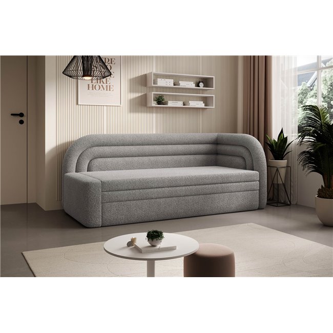 Диван-кровать Elfabilo R, раздвижной, Royal 04, букле, серый, H80x86x223см