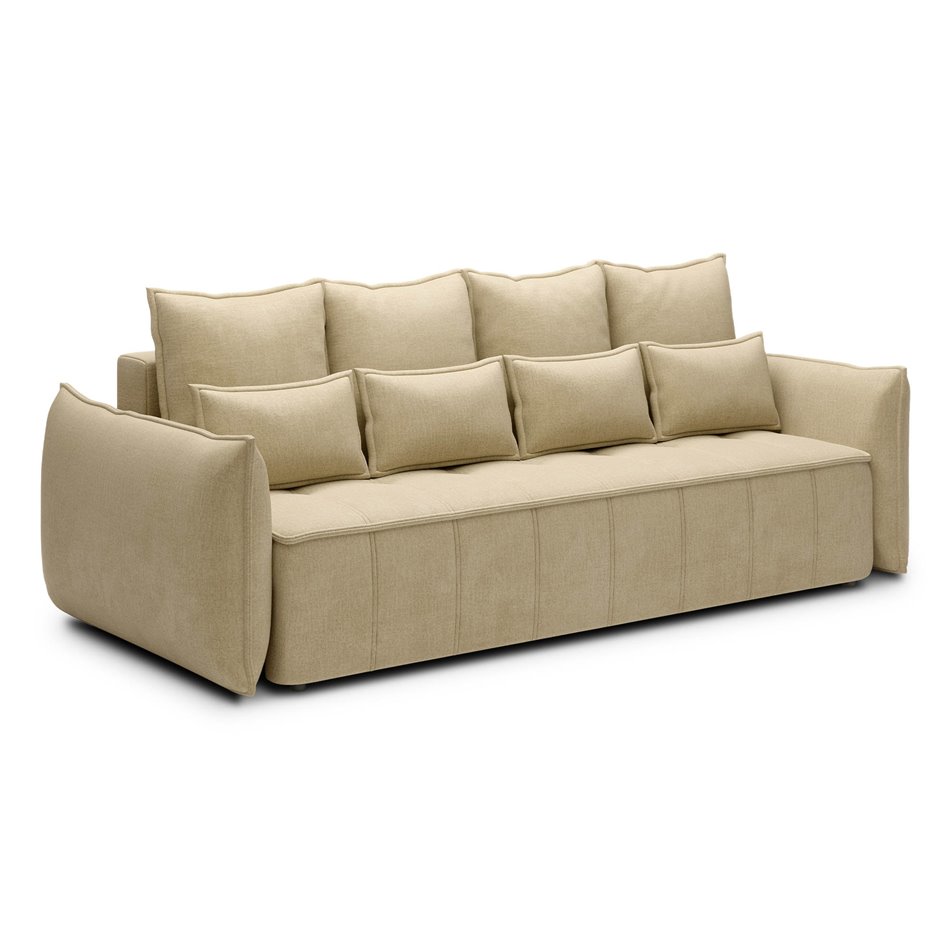 Sofa bed Elwelton, sleeping function, Monolith 04, velvet, beige, H94x106x242cm