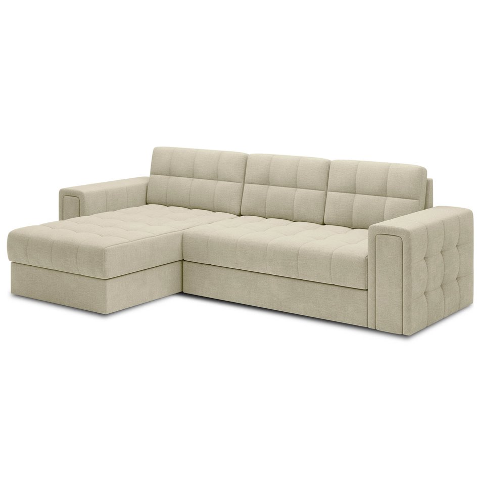 Угловой диван Elveni L/R Reversible, раздвижной, Монолит 04, бежевый, H82x150x260см