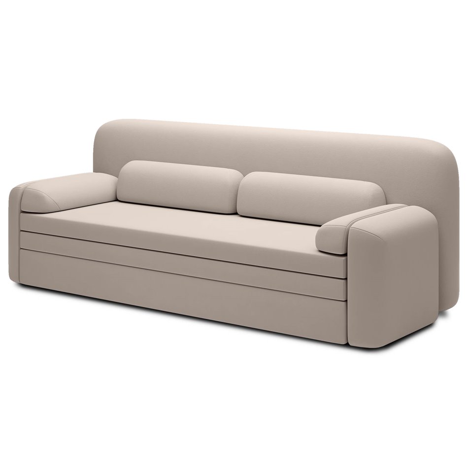 Sofa bed Elioss, sleeping function, Sola 18, beige, H87x89x236cm