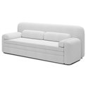 Sofa bed Elioss, sleeping function, Royal 01, bouclé, white, H87x89x236cm