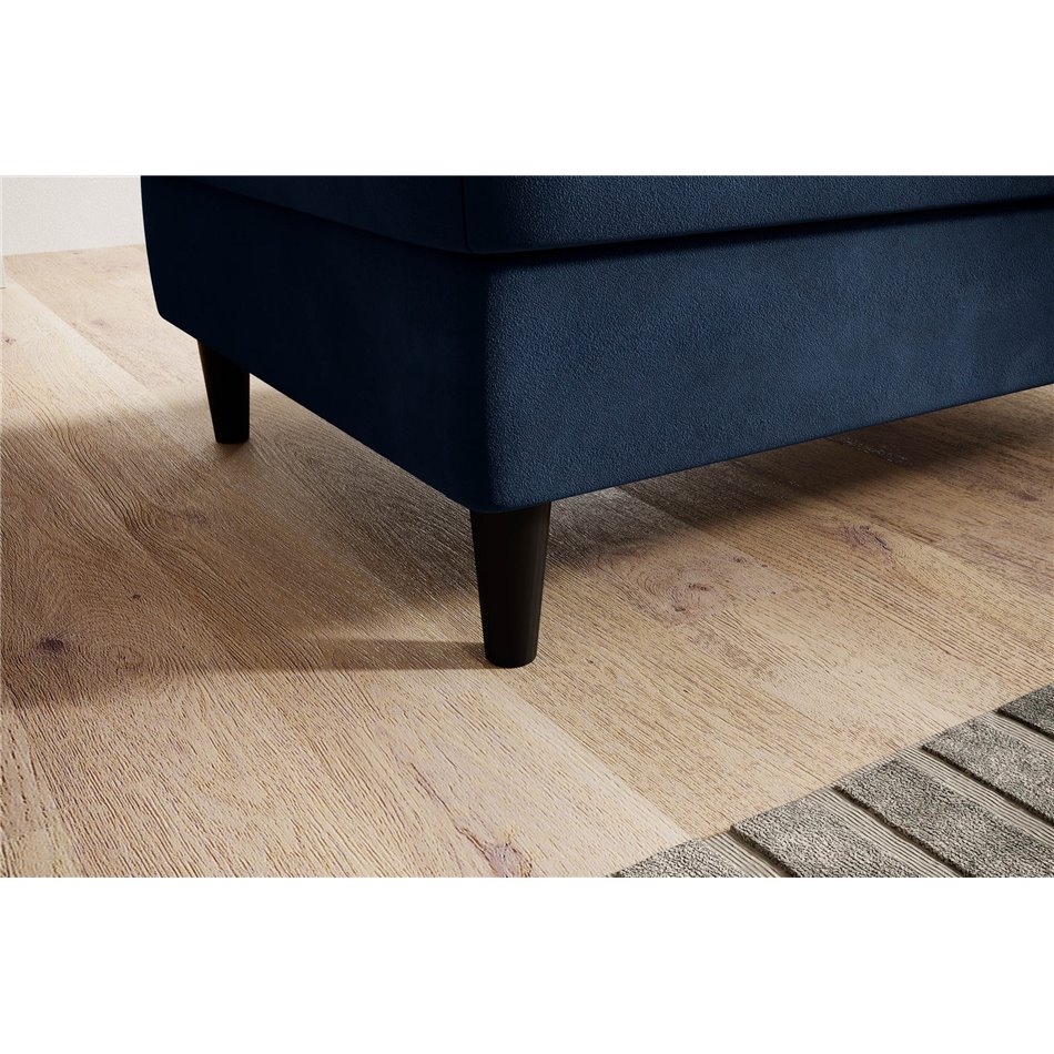 Пуф с ящиком для хранения Elbellis, Loco 40, бархат, темно-синий, H42x62x97см