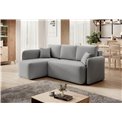 Corner sofa Elhandson L, sleeping function, Sola 4, grey, H89x150x206cm