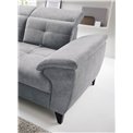 Угловой диван Elinferne L, раздвижной, Relax 04, бархат, серый, H107x210x297см