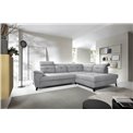 Corner sofa Elinferne R, sleeping function, Aura 04, velvet, grey, H107x210x297cm