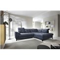 Corner sofa Elinferne R, sleeping function, Relax 40, velvet, dark blue, H107x210x297cm