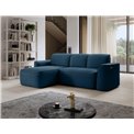 Corner sofa Elume L, sleeping function, Amore 40, Velvetmat 6, bouclé, blue, H88x190x287cm