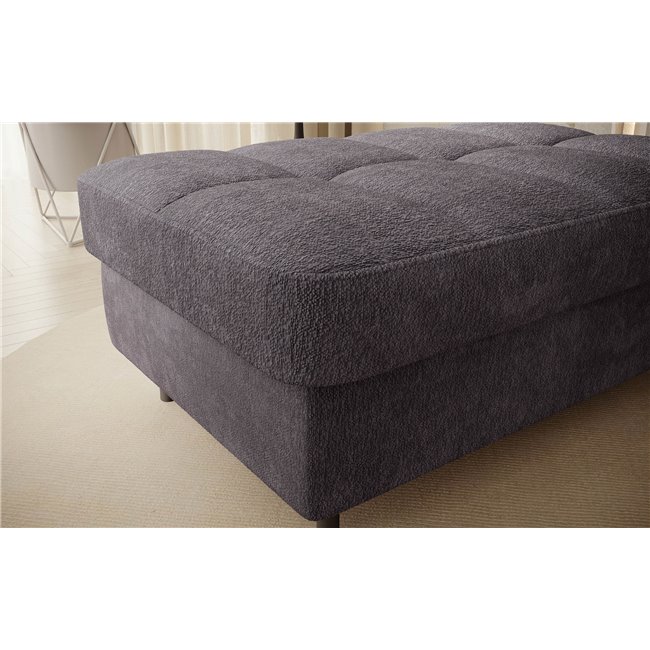 Скамья с ящиком для хранения Elgomsi, Touch 05, текстурированный бархат, темно-серый, H45x72x104см