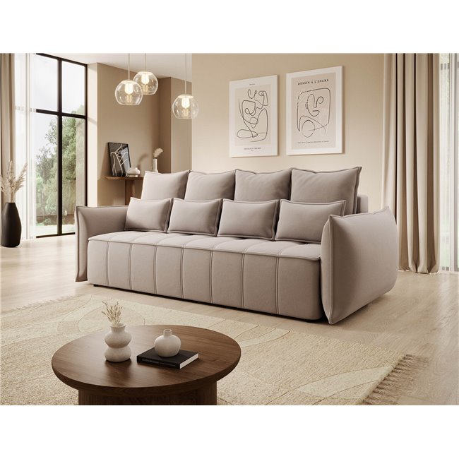 Sofa bed Elwelton, sleeping function, Sola 18, beige, H94x106x242cm