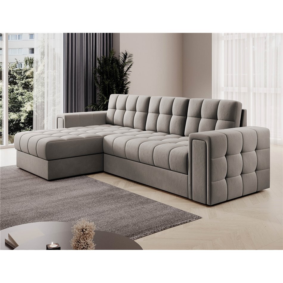 Угловой диван Elveni L/R Reversible, раздвижной, Sola 18, бежевый, H82x150x260см