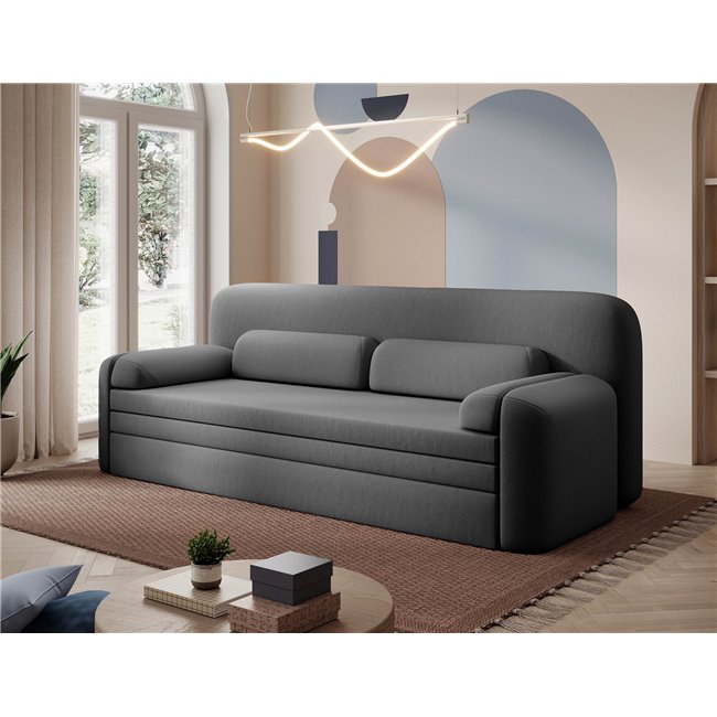 Sofa bed Elioss, sleeping function, Sola 06, dark grey, H87x89x236cm
