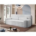 Sofa bed Elioss, sleeping function, Royal 01, bouclé, white, H87x89x236cm