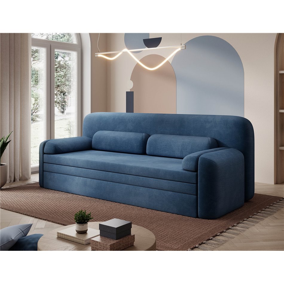 Sofa bed Elioss, sleeping function, Tabbris 40, blue, H87x89x236cm