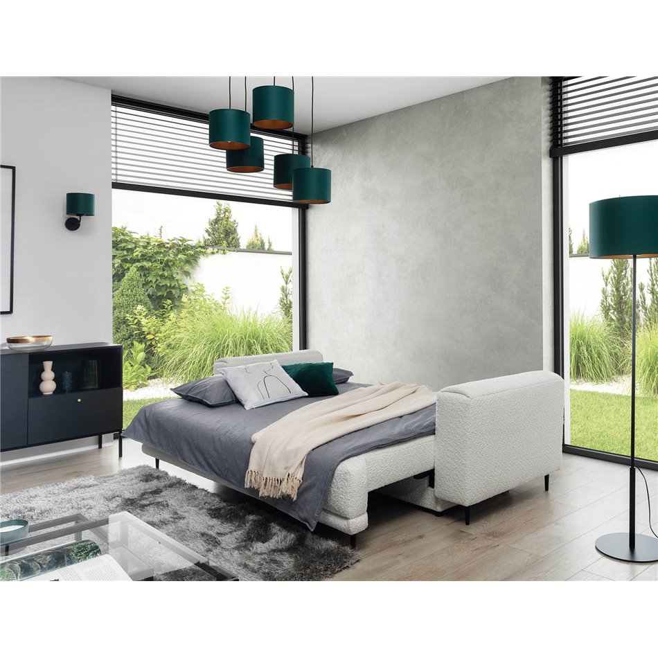 Диван-кровать Edalia, раздвижной, Royal 01, букле, белый, H90x95x260см