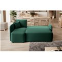Corner sofa Elhandson L, sleeping function, Lukso 35, velvet, green, H89x150x206cm