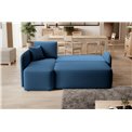 Corner sofa Elhandson L, sleeping function, Lukso 40, velvet, blue, H89x150x206cm