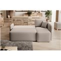Corner sofa Elhandson R, sleeping function, Sola 18, beige, H89x150x206cm