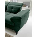 Corner sofa Elinferne L, sleeping function, Raquel 35, dark green, H107x210x297cm