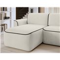 Corner sofa Elume L, sleeping function, Amore 01, Velvetmat 22, bouclé, beige, H88x190x287cm