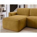 Corner sofa Elume L, sleeping function, Amore 45, Riviera 41, bouclé, yellow, H88x190x287cm