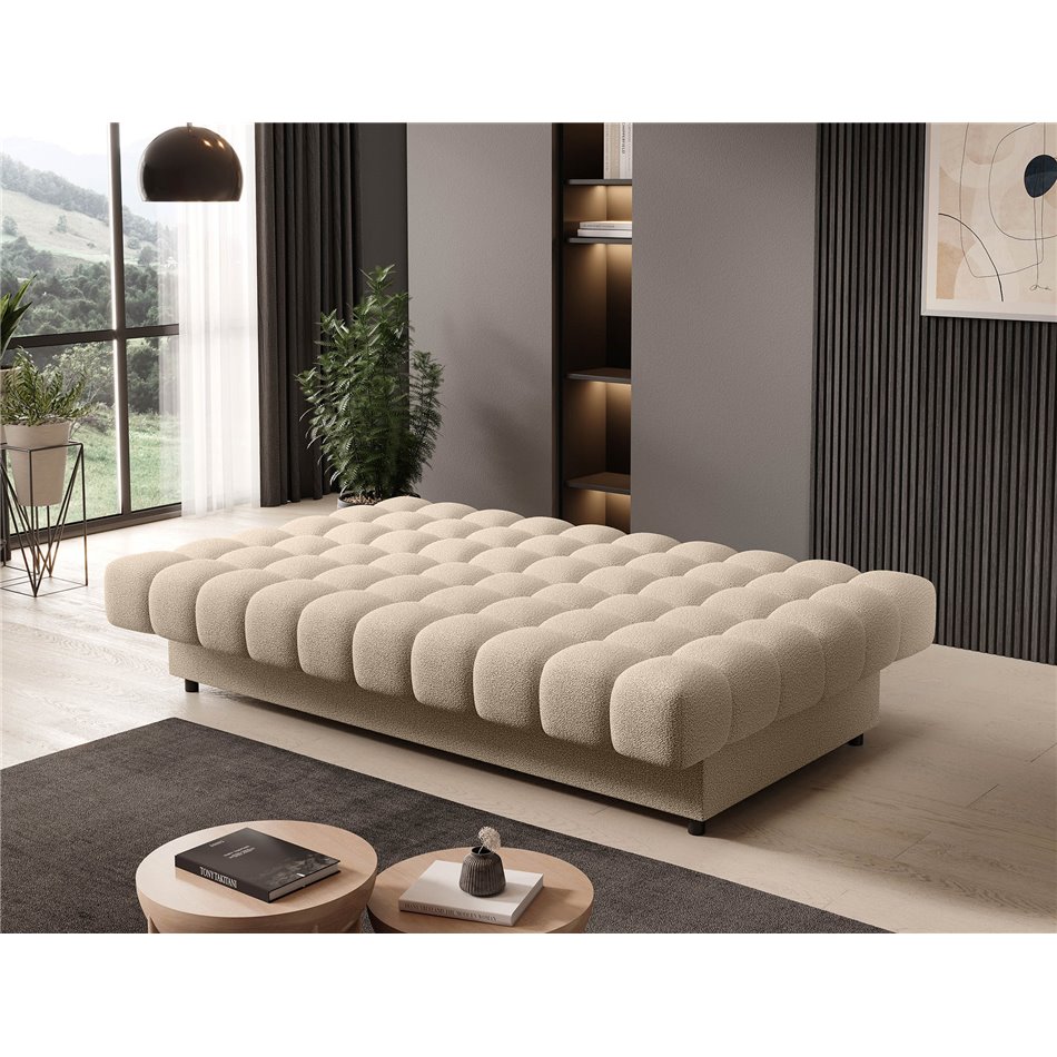 Sofa bed Elclareta, sleeping function, Xillar 18, beige, H96x95x197cm