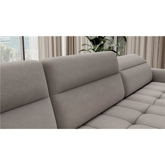 П-образный угловой диван Elberto R, раздвижной, Raquel 03, серый, H100x165x306см