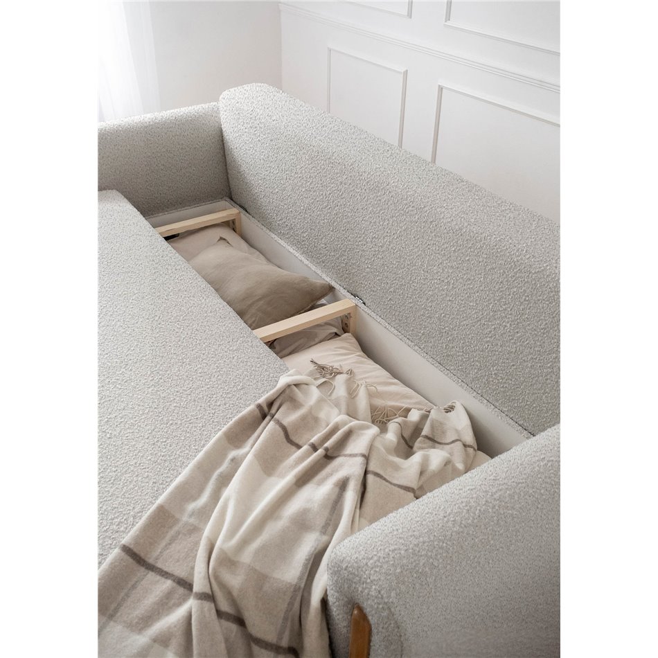 Sofa bed Elcadova Oak, sleeping function, Jaffray 03, grey, H97x97x244cm