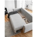 Sofa bed Elcadova Oak, sleeping function, Royal 04, bouclé, grey, H97x97x244cm