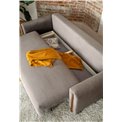Sofa bed Elcadova Oak, sleeping function, Jarell 20, wavy velvet, dark beige, H97x97x244cm