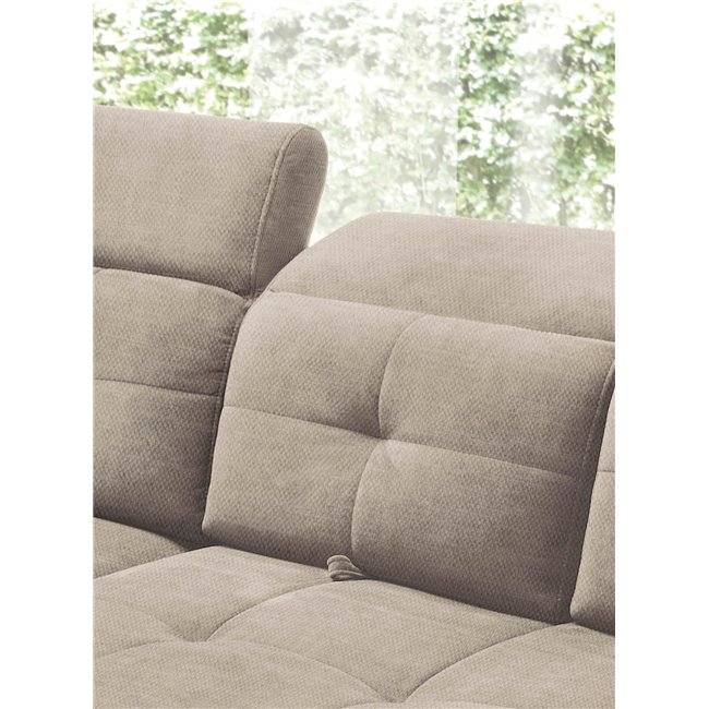Corner sofa Elinferne L, sleeping function, Raquel 20, beige, H107x210x297cm