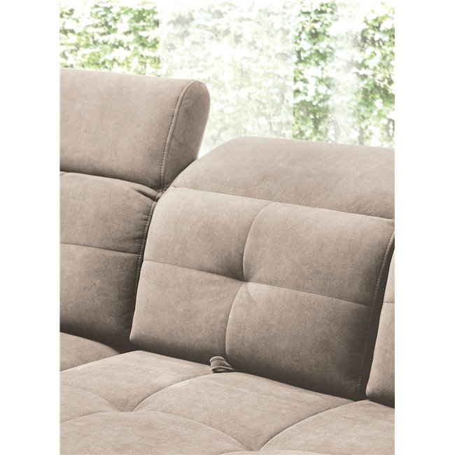 Nurgadiivan Elinferne L, pikendatav, Relax 20, samet, beež, H107x210x297cm