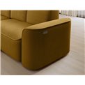 Corner sofa Elume L, sleeping function, Amore 45, Riviera 41, bouclé, yellow, H88x190x287cm