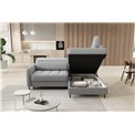 Corner sofa Elbare R, sleeping function, Royal 04, bouclé, grey, H100x160x208cm