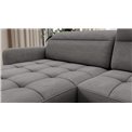 П-образный угловой диван Elberto L, раздвижной, Toscany 03, бархат, серый, H100x165x306см