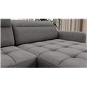 П-образный угловой диван Elberto R, раздвижной, Toscany 03, бархат, серый, H100x165x306см