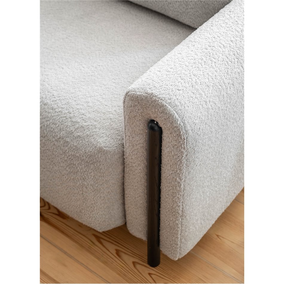 Diivanvoodi Elcadova Must, pikendatav, Royal 04, bouclé, hall, H97x97x244cm