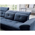 Corner sofa Elinferne L, sleeping function, Aura 40, velvet, dark blue, H107x210x297cm