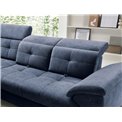 Corner sofa Elinferne L, sleeping function, Relax 40, velvet, dark blue, H107x210x297cm