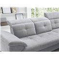 Corner sofa Elinferne R, sleeping function, Aura 04, velvet, grey, H107x210x297cm